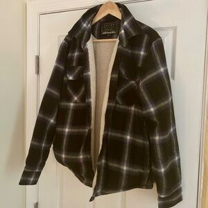 Jachs Plaid Sherpa Lined Recycled Flannel Shirt Jacket Size M